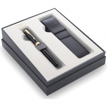 Набор PARKER SONNET GIFT 20 BLACK GT перьевая ручка с позолотой и чехол