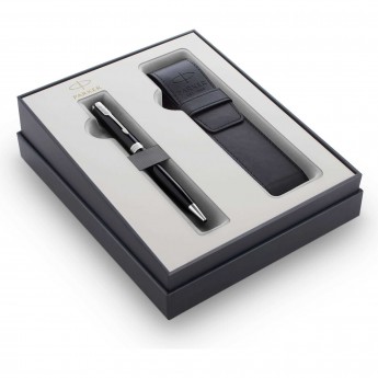 Набор PARKER SONNET GIFT BLACK CT ручка шариковая с чёрным стержнем "M" + чехол для одной ручки