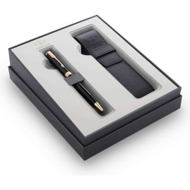 Набор PARKER SONNET GIFT BLACK GT ручка шариковая с чёрным стержнем "M" + чехол для одной ручки