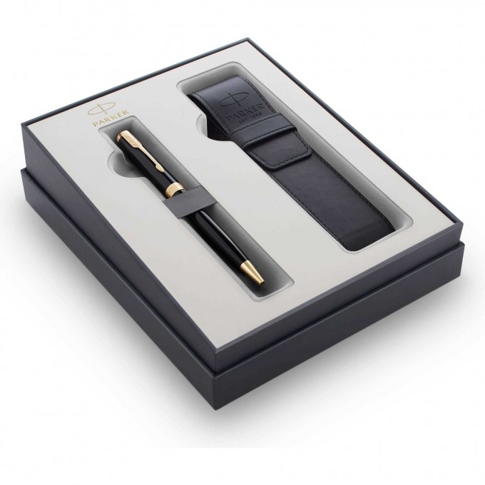 Набор PARKER SONNET GIFT BLACK GT ручка шариковая с чёрным стержнем "M" + чехол для одной ручки 2121994