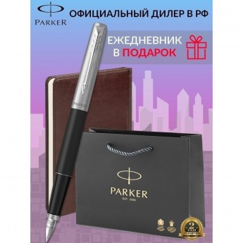 Набор: ручка перьевая PARKER JOTTER BOND STREET BLACK CT, М + блокнот 123414