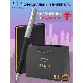 Набор: ручка перьевая PARKER JOTTER BOND STREET BLACK CT, М + блокнот 125089
