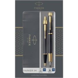 Подарочный набор PARKER: IM CORE BLACK GT - ручки перьевая и шариковая