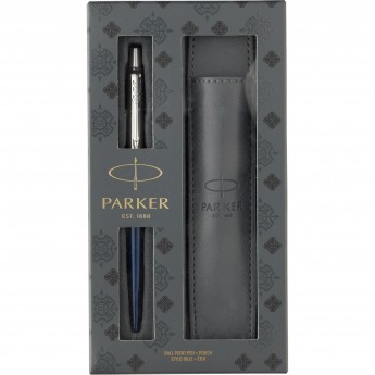 Подарочный набор PARKER: Ручка шариковая PARKER JOTTER ROYAL BLUE CT + чехол для ручки (иск.кожа)
