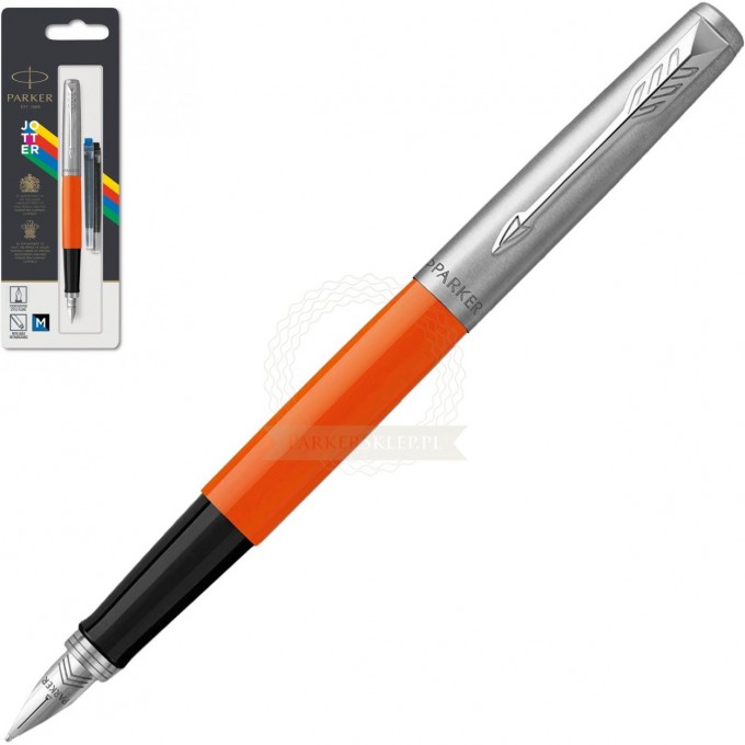 Ручка перьевая PARKER JOTTER ORIGINALS ORANGE 1.0мм,+ 2 стержня (син и черн) блистер 2096881